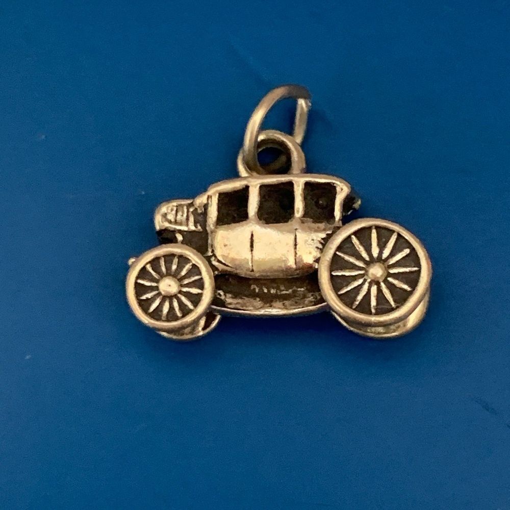 .925 Western Stagecoach Sterling Silver Jewelry Charm #wild west #travel